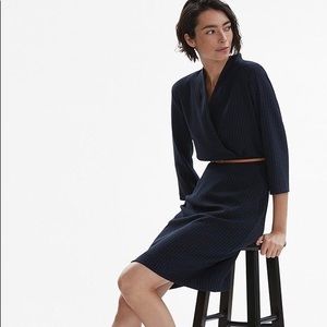 MM LaFleur Niko Dress Navy and White Stripe